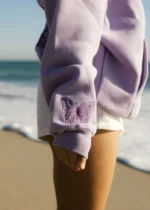 To Live For the Hope of it All Pink Palm Puff Hoodie in Lilac