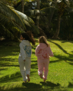 Pink palm puff sweatpant