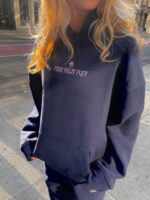 pink palm puff hoodie