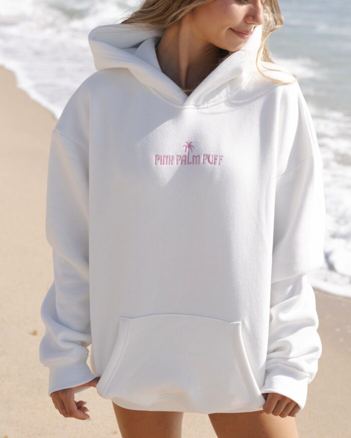 Pink Palm Puff Hoodie