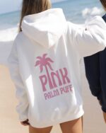 Pink Palm Puff Hoodie