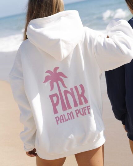 Pink Palm Puff Hoodie
