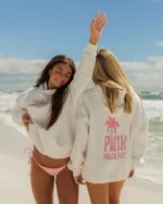 Pink Palm Puff Hoodie